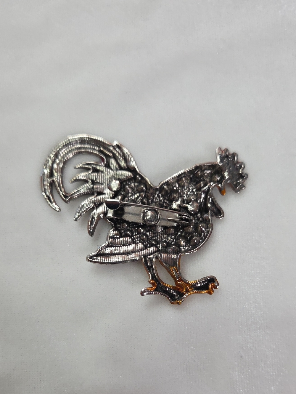 Women's Red Rhinestone Rooster Brooch Retro Style Pin Rhinestones Elegant Unique - Picture 5 of 6